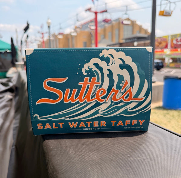 Sutter's State Fair Salt Water Taffy box at the Indiana State Fair